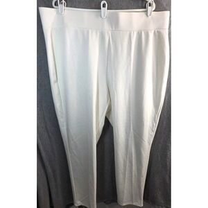 NWT Ruby Rd Road Woman Pants Plus Size 2X XX Ivory Elastic Waist Stretch Pull On